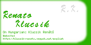 renato klucsik business card